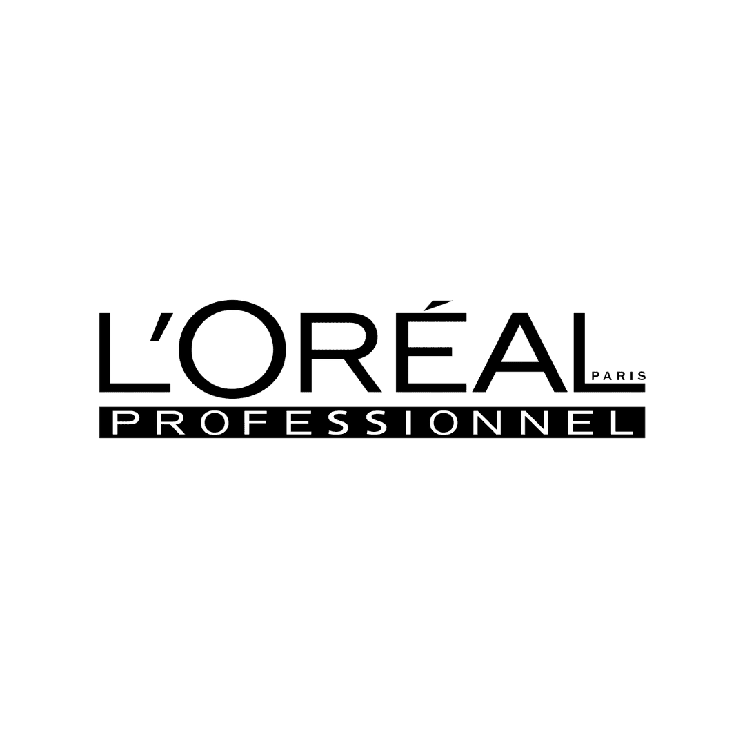 L'Oréal Professionnel logo on a green background.